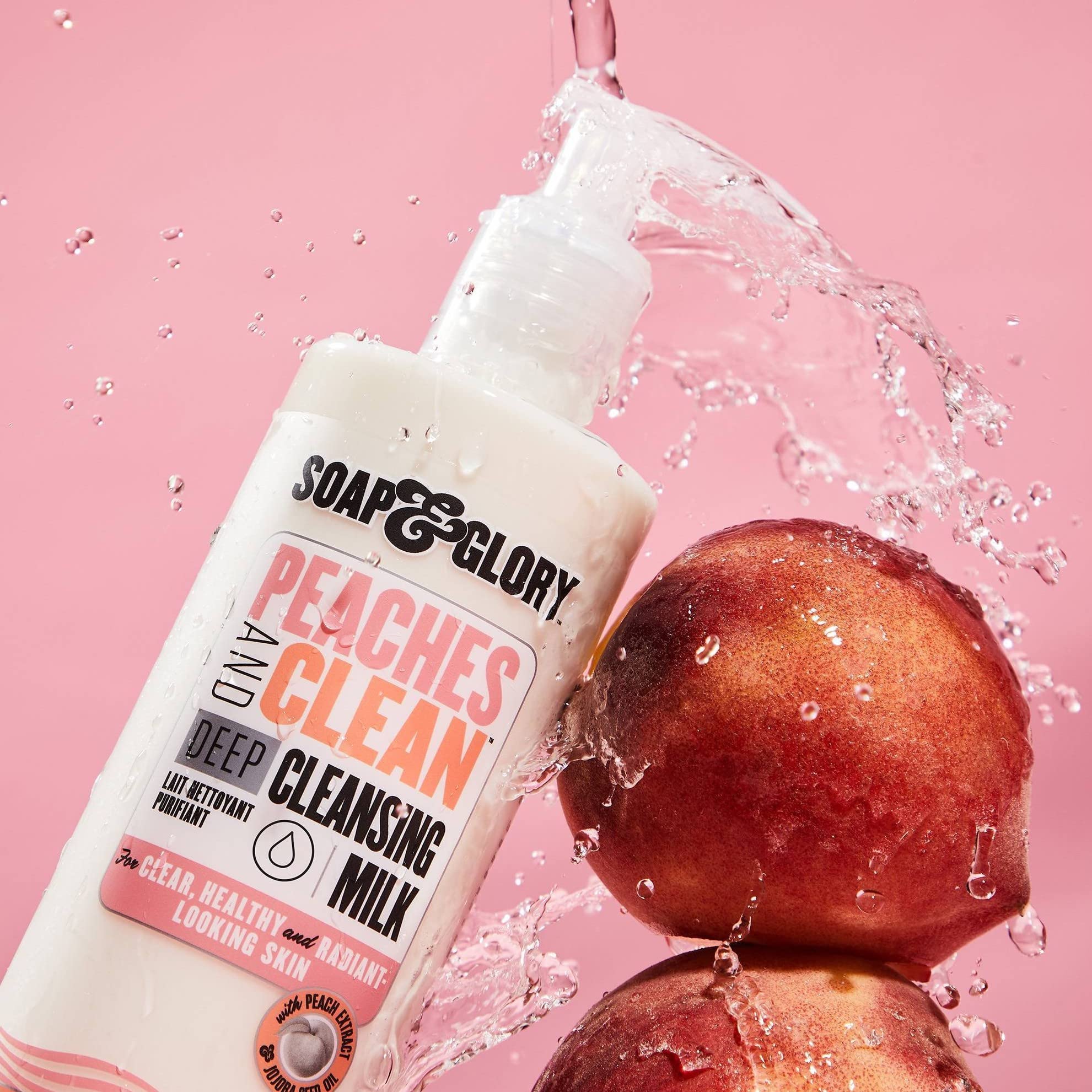 Soap & Glory Peaches & Clean Cleansing Milk — Gentle Makeup Remover & Hydrating Face Cleanser (11.8 oz)