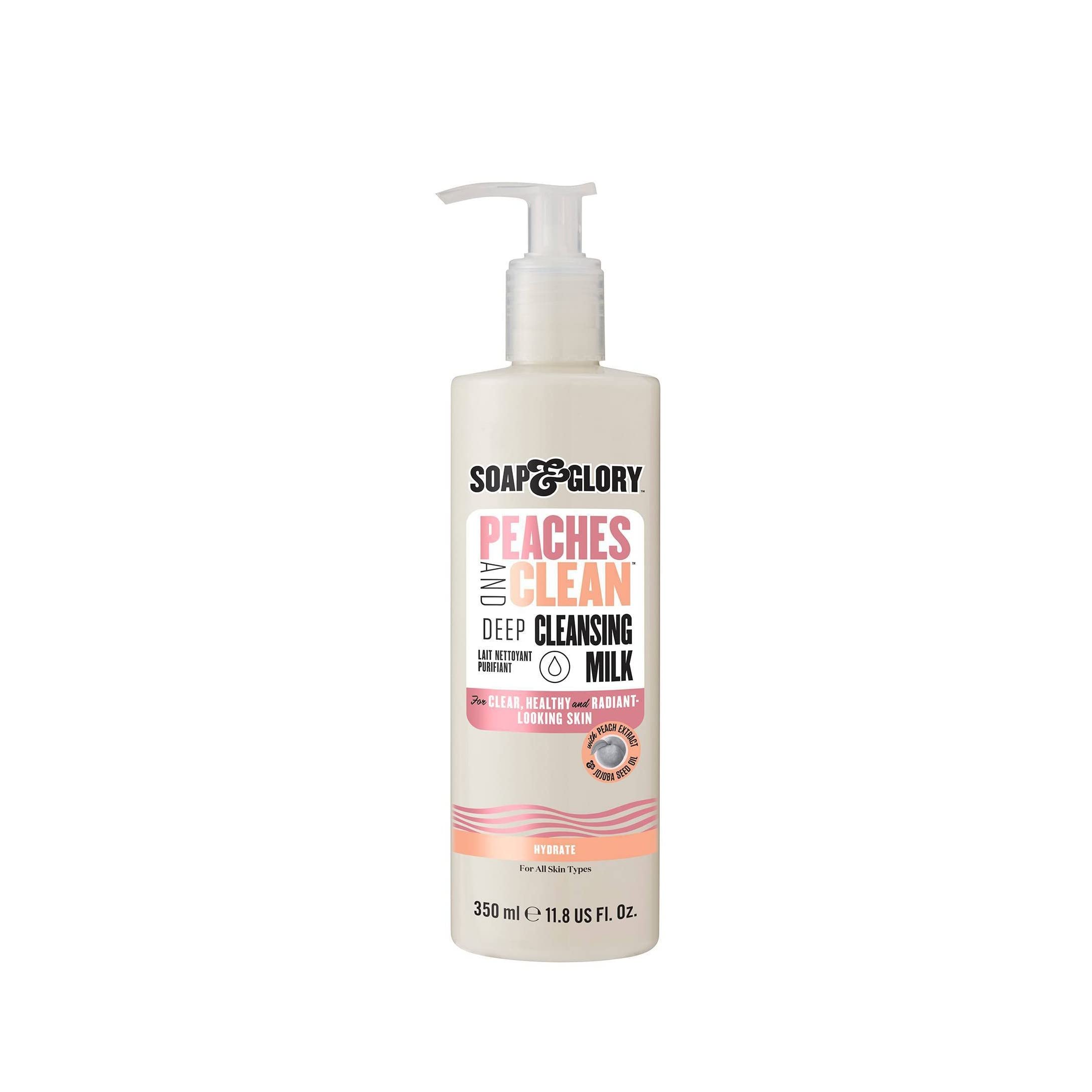 Soap & Glory Peaches & Clean Cleansing Milk — Gentle Makeup Remover & Hydrating Face Cleanser (11.8 oz)