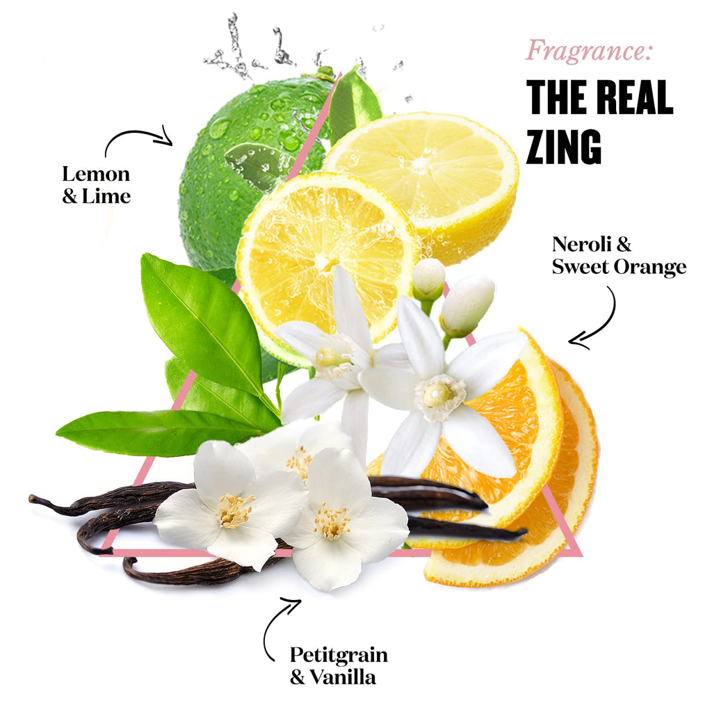Soap & Glory The Real Zing Radiance-Boosting Body Wash – Hydrating with AHAs, Citrus Scent, 500ml