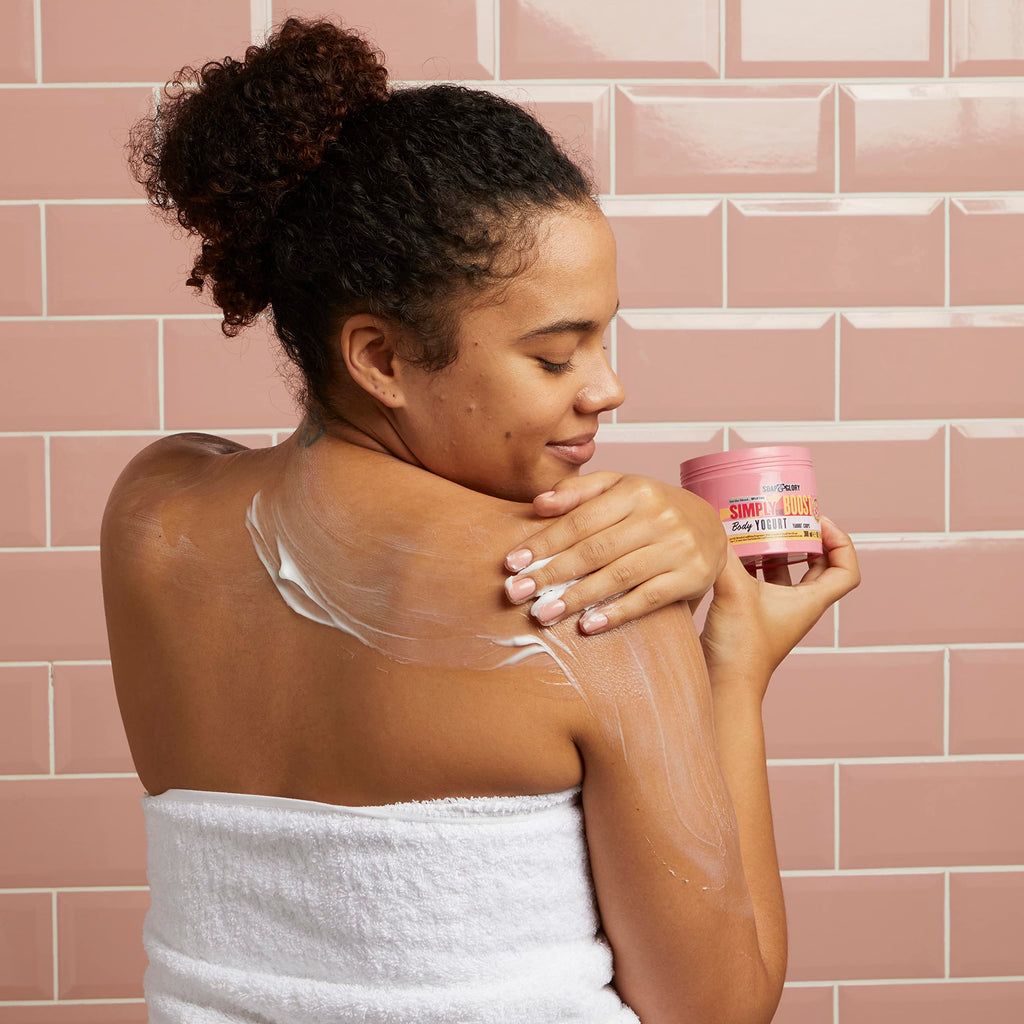 Soap & Glory Simply The Boost Body Yogurt – Lightweight Nourishing Moisturizer (Grapefruit, Bergamot & Rhubarb) 300ml