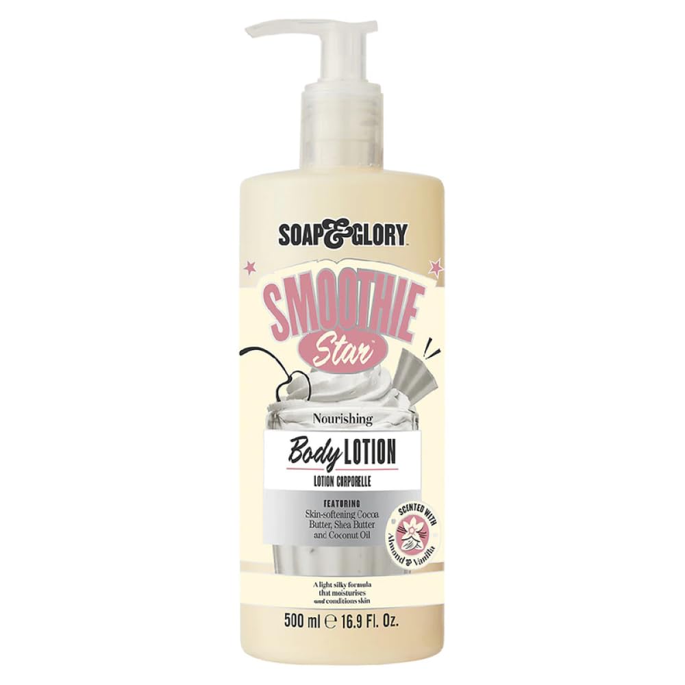 Soap & Glory Smoothie Star Moisturizing Body Lotion – Non-Greasy Vegan (500ml) Pack of 2