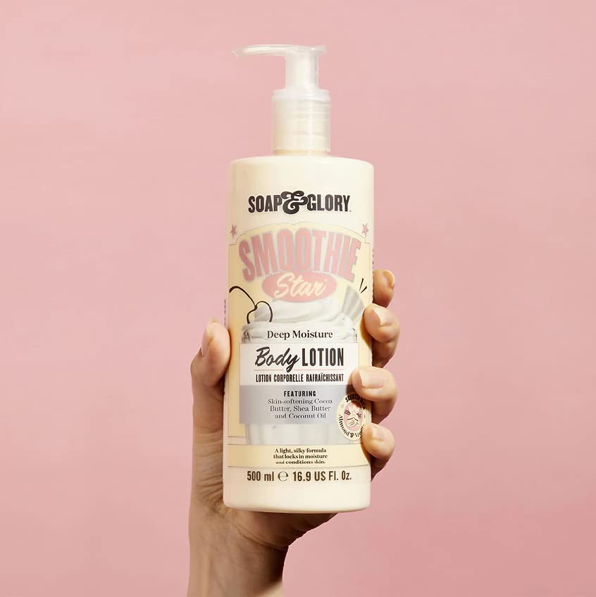 Soap & Glory Smoothie Star Moisturizing Body Lotion – Non-Greasy Vegan (500ml) Pack of 2