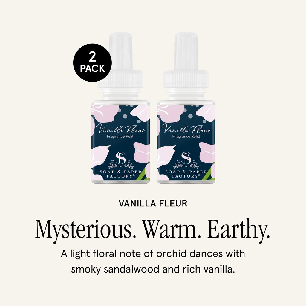 Pura and Soap & Paper Factory Vanilla Fleur Home Scent Refill for Smart Diffuser – 2-Pack, Up to 120 Hours