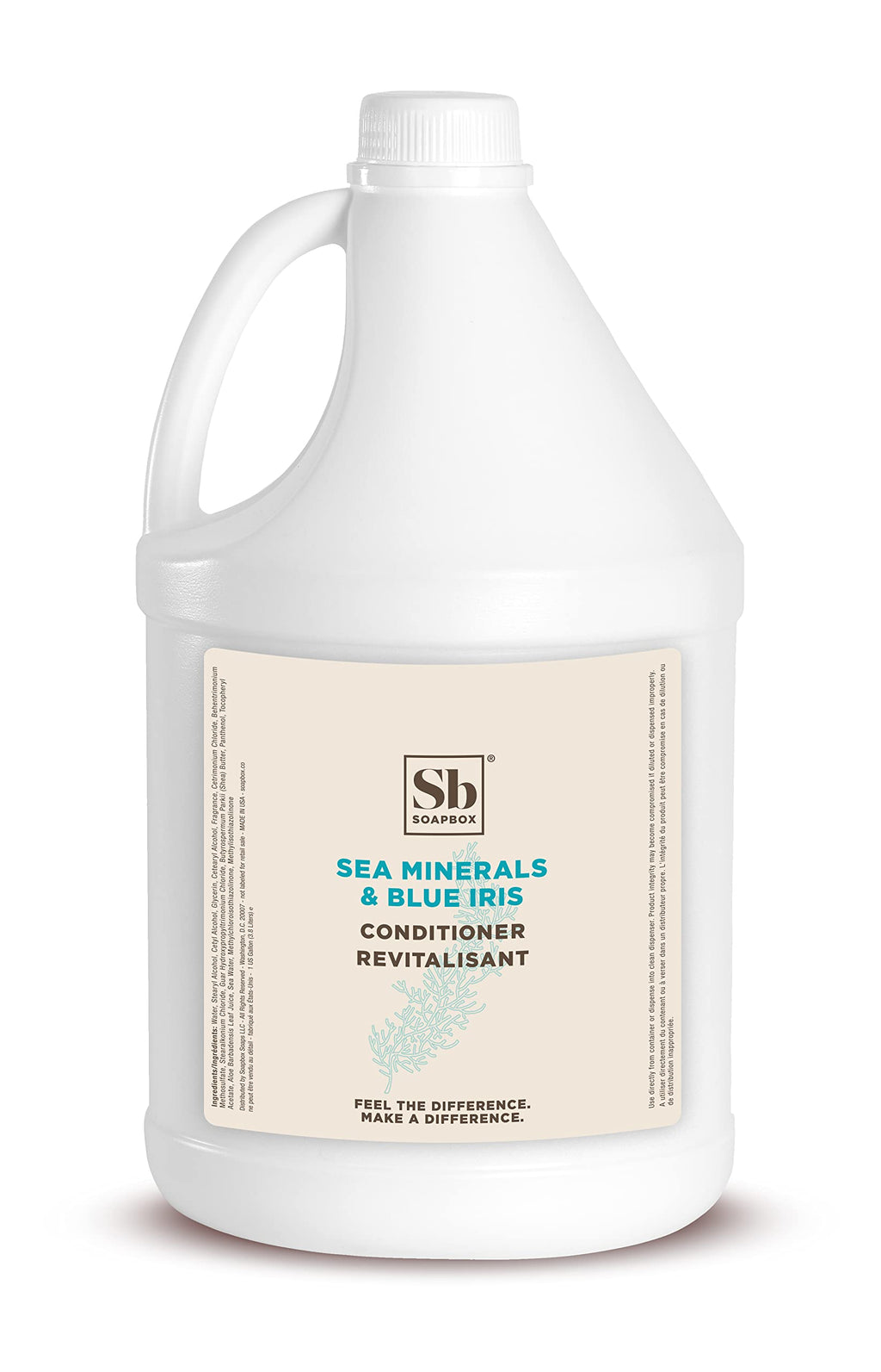 Soapbox Sea Minerals & Blue Iris Hair Conditioner Refill – Hydrating, Vegan, Color Safe (Gallon Size)
