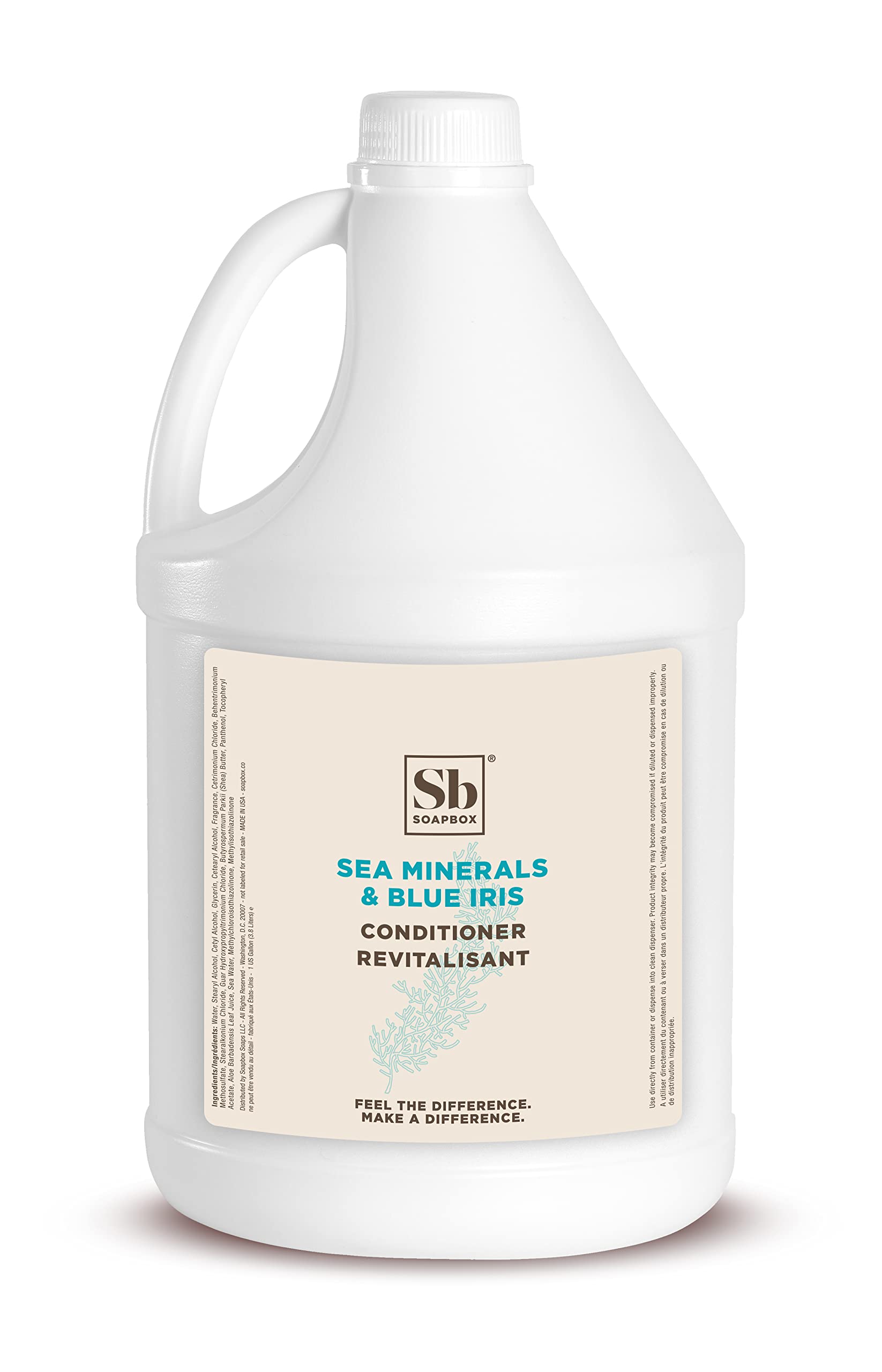Soapbox Sea Minerals & Blue Iris Hair Conditioner Refill – Hydrating, Vegan, Color Safe (Gallon Size)