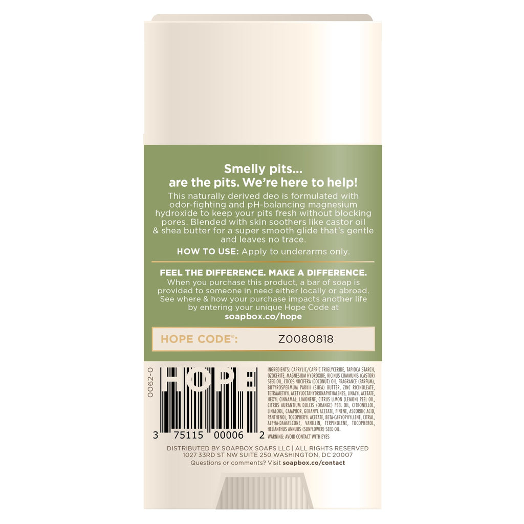 Soapbox Aluminum Free Deodorant 2-Pack – Bergamot & Citrus + Coconut & Vanilla | Natural, Aluminum-Free