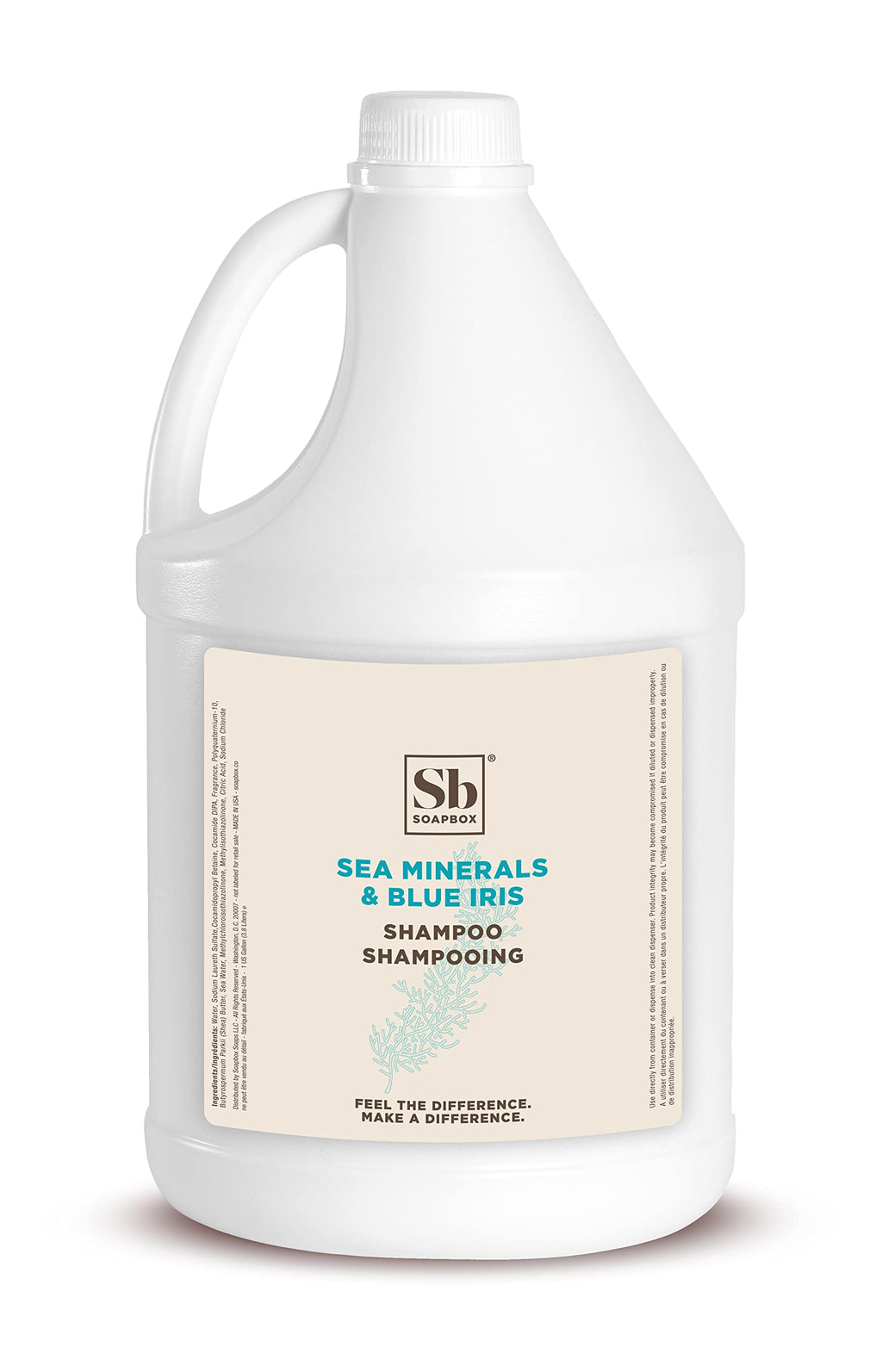 Soapbox Sea Minerals & Blue Iris Shampoo – Vegan, Color Safe, Sulfate-Free Refill Gallon