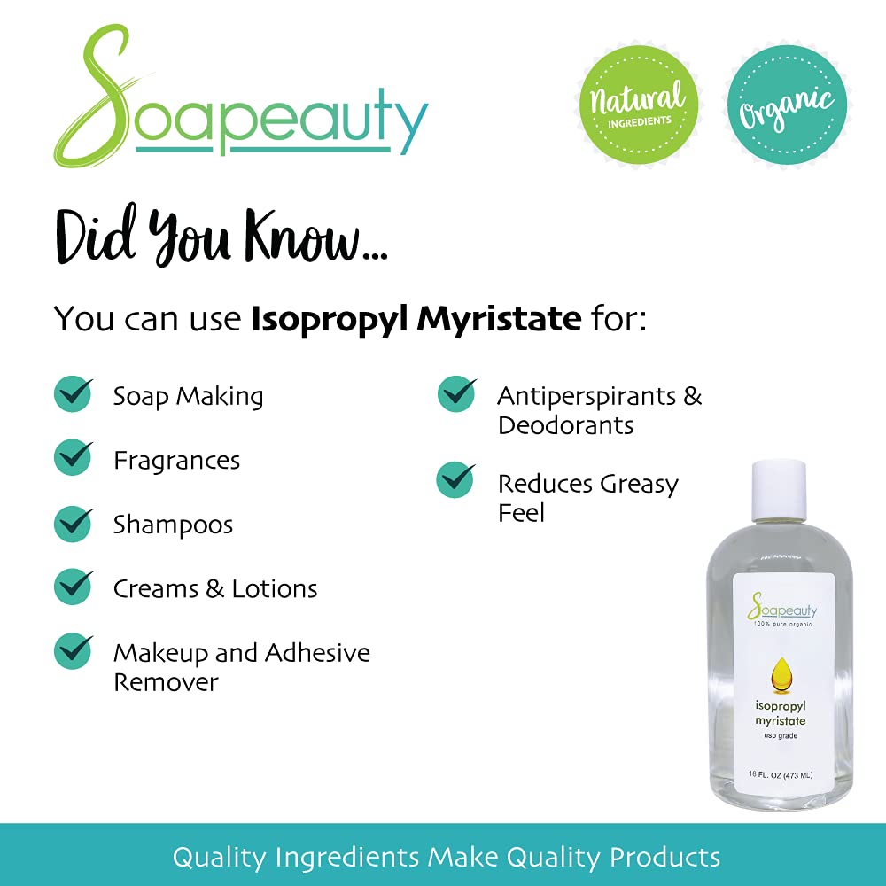 Soapeauty Isopropyl Myristate Cosmetic Grade — 32 oz