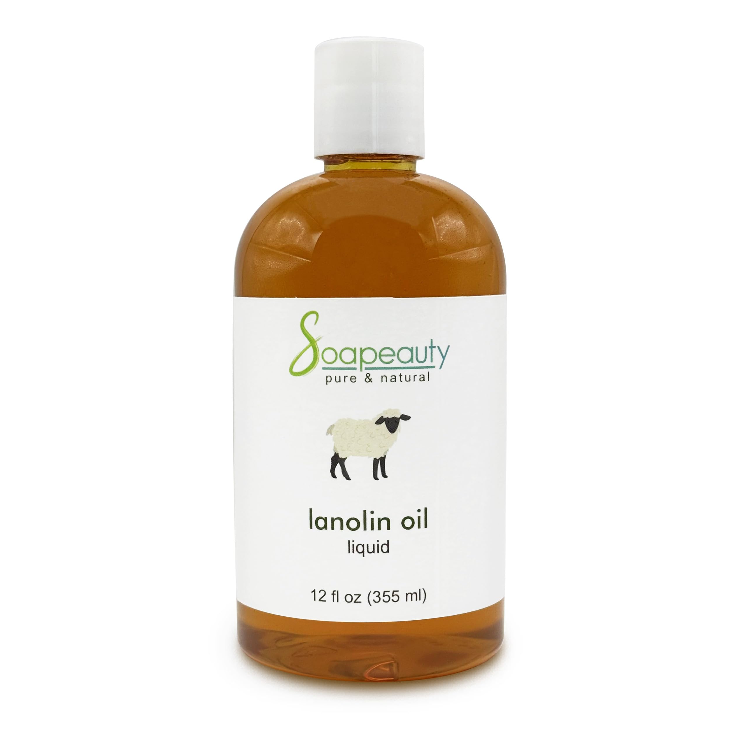 Soapeauty Lanolin Oil 100% Natural | Pure Carrier Oil for Skin, Hair & Lips | DIY Formulations | 12 fl oz