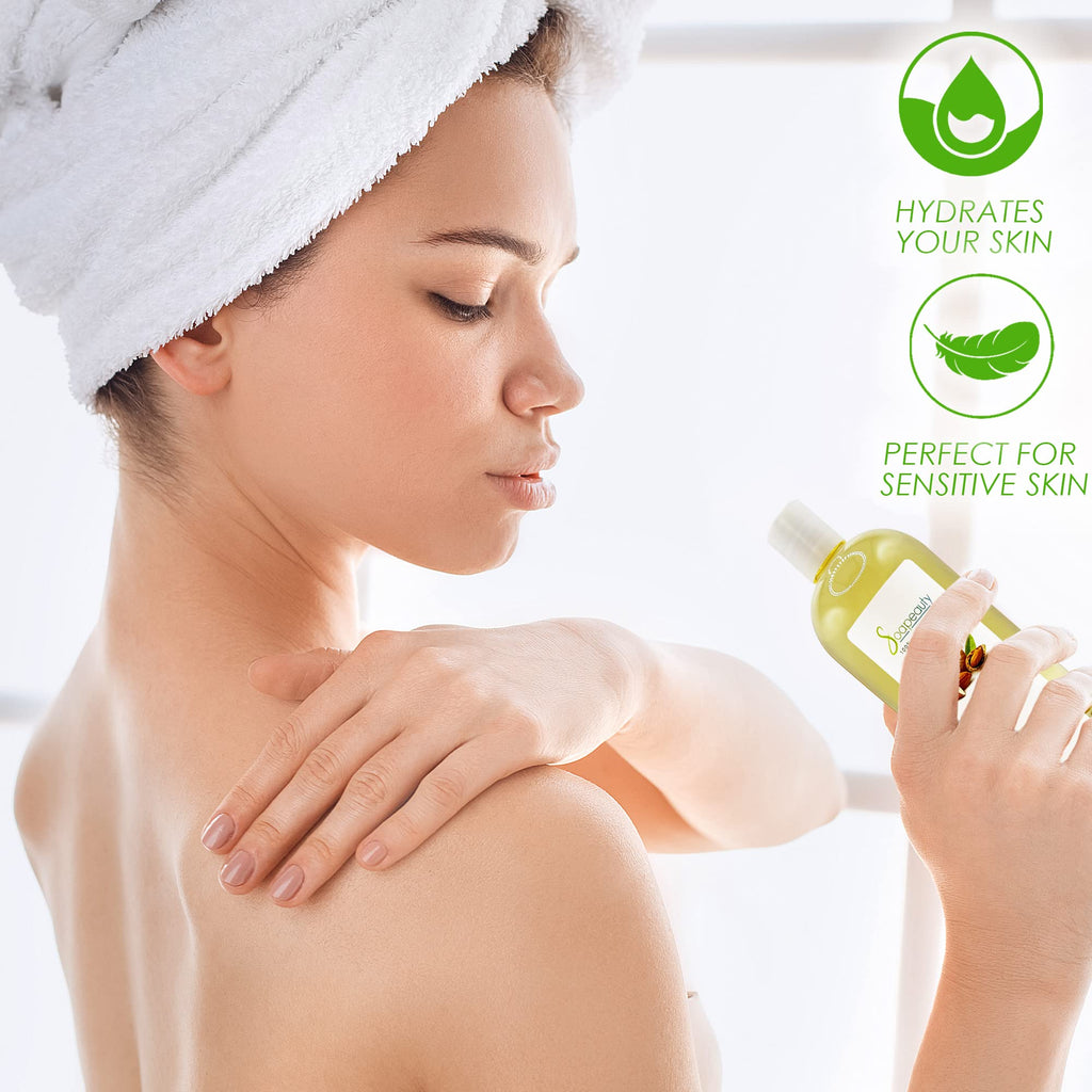 Soapeauty Sweet Almond Oil – USDA Organic, Cold-Pressed Carrier Oil, 32 oz