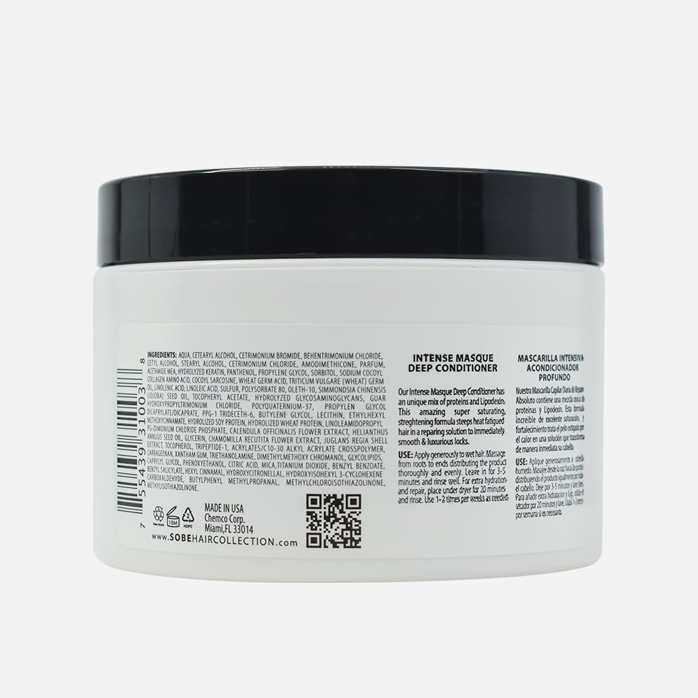 SOBE LUXE Hair Mask 8oz – Deep Conditioning for Dry, Damaged Hair | Keratin & Panthenol