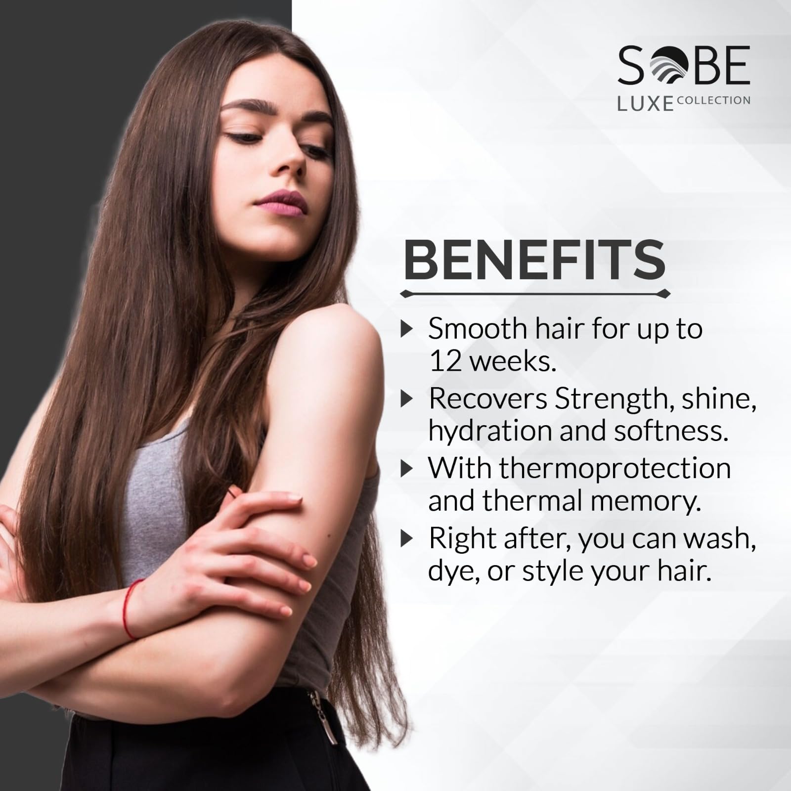 SOBE LUXE Brazilian Keratin Smoothing Treatment – 32 Oz, Forte, Sulfate-Free
