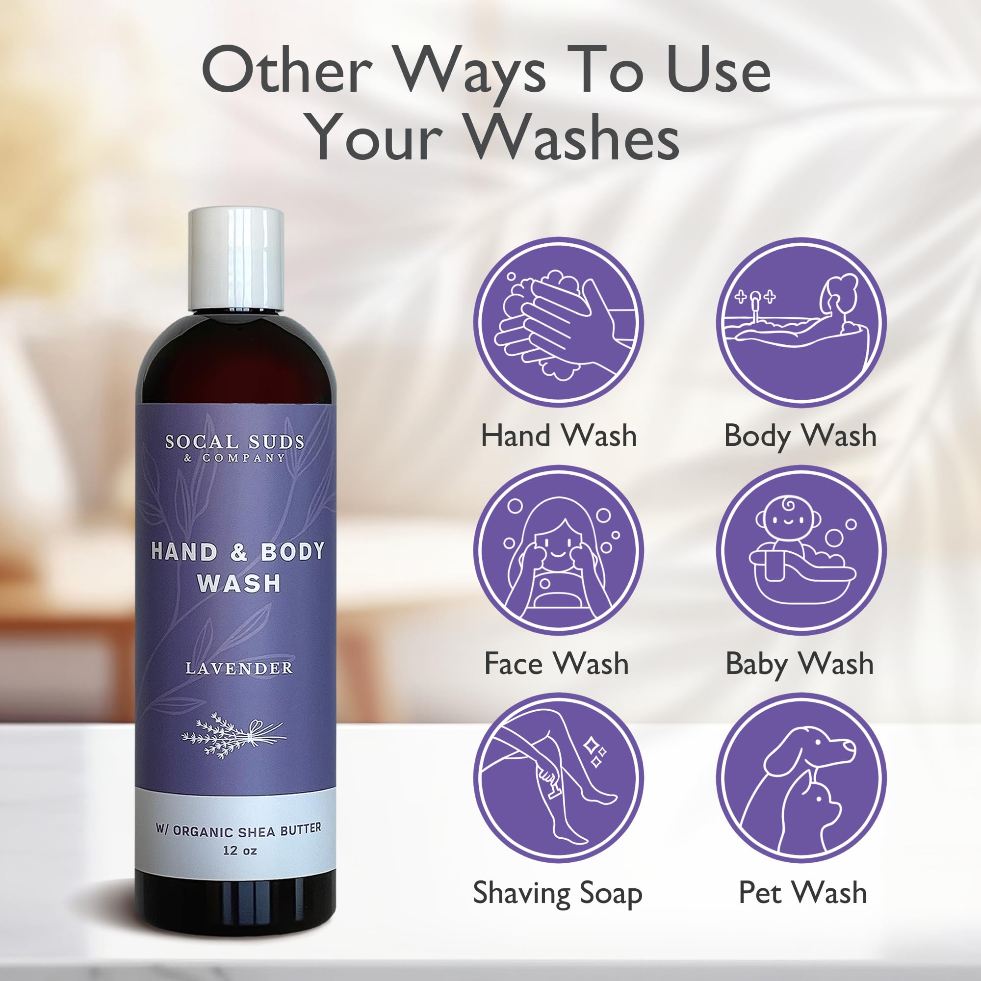 SoCal Suds & Company Lavender Shea Butter Hand & Body Wash - 12oz Twin Pack