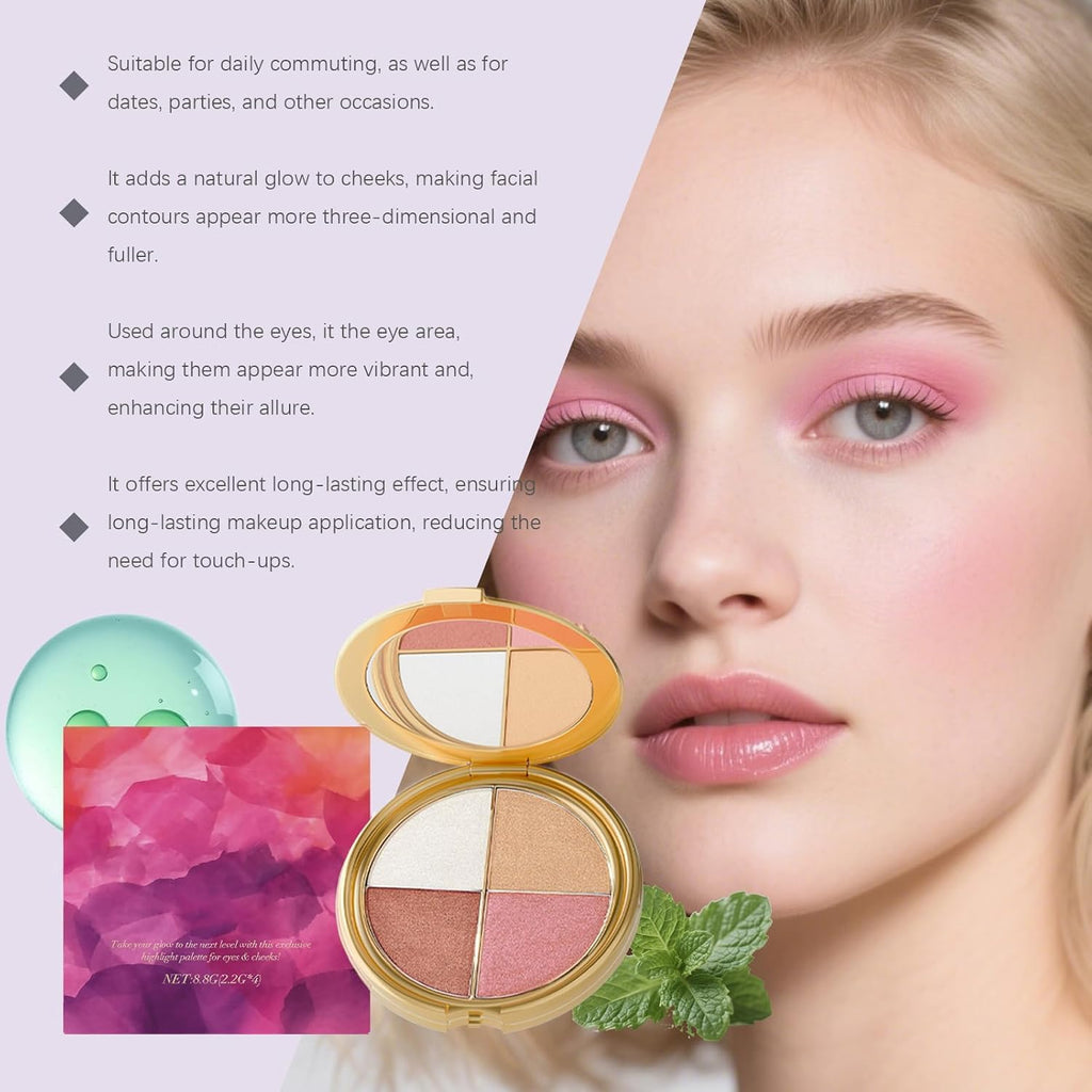 Soelegant Eye & Cheek Palette – 4-in-1 Glow, Eyeshadow & Highlighter