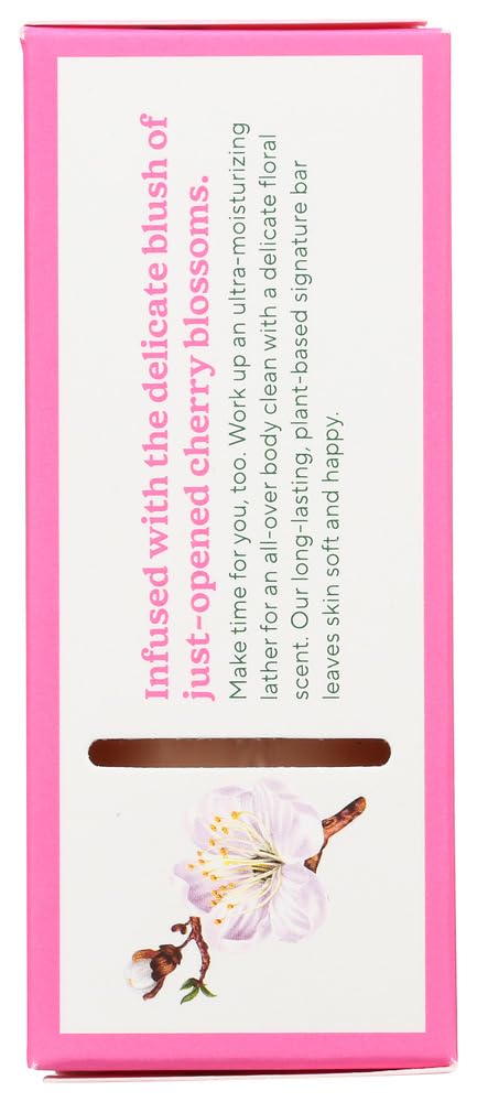 SoF Triple Milled Bar Soap – Cherry Blossom, Coconut Oil & Organic Shea Butter – Vegan & Non-GMO – 4 x 6 oz