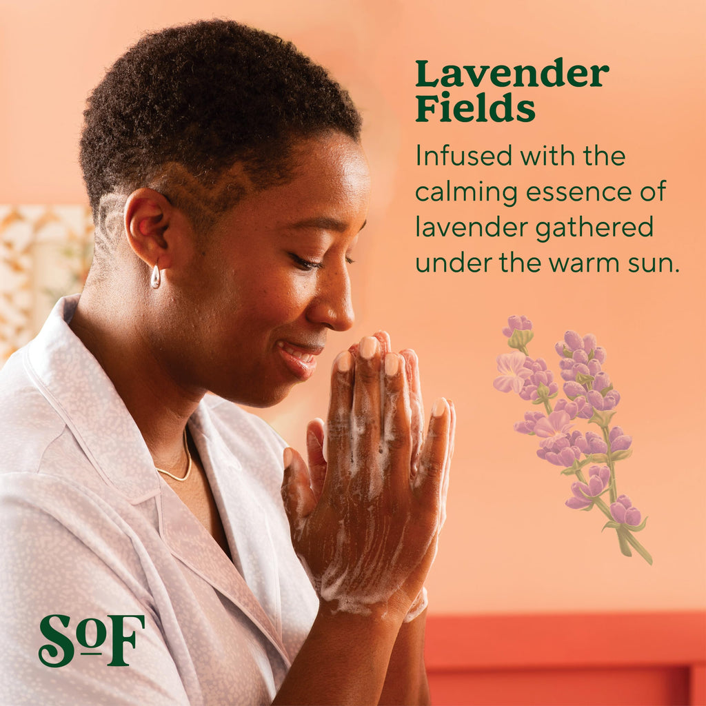 South Of France SoF Nourishing Hand Wash – Lavender Fields with Sea Algae, Coconut & Olive Oil – Vegan, Non-GMO, 3×8 oz