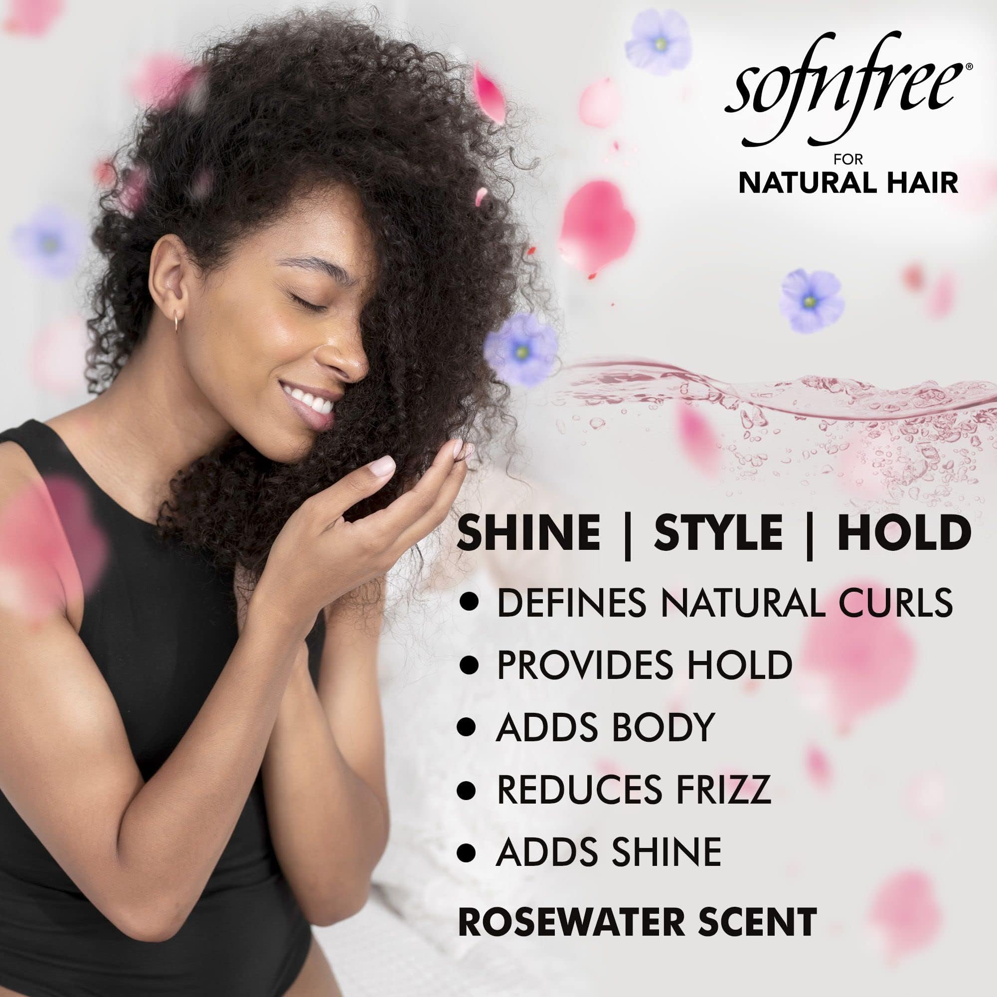 SOF N' FREE Curling Mousse with Flaxseed Oil & Rosewater – Natural Curl Definer Pack of 3 (6.76 fl oz each)