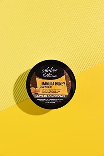 SOF N' FREE Leave-In Conditioner with Manuka Honey & Avocado – Natural Curl Moisturizer (11-fl-oz) Pack of 3