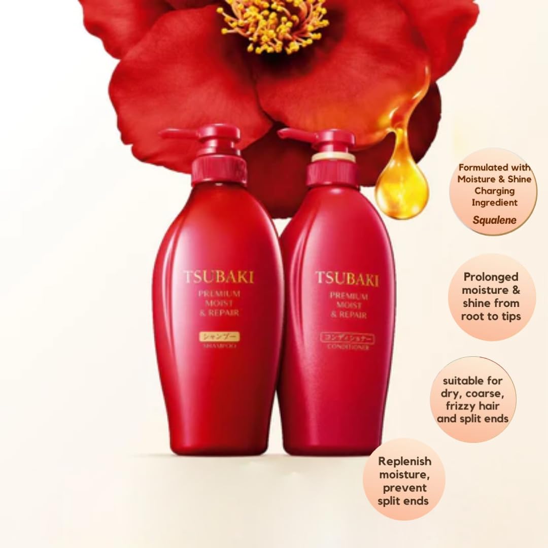 SOFIA BY ODE Hair Silky Serum Bundle with Tsubaki Moist Shampoo & Conditioner 10ml + 450ml + 450g