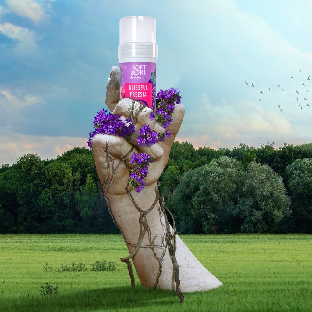 Soft & Dri Blissful Freesia Aluminum Free Deodorant | 3 oz, pH-Balancing Minerals | Pack of 3