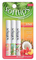 SoftLips Classic Tropical Lip Balm – Pack of 2 | Watermelon, Coconut & Peach Passion