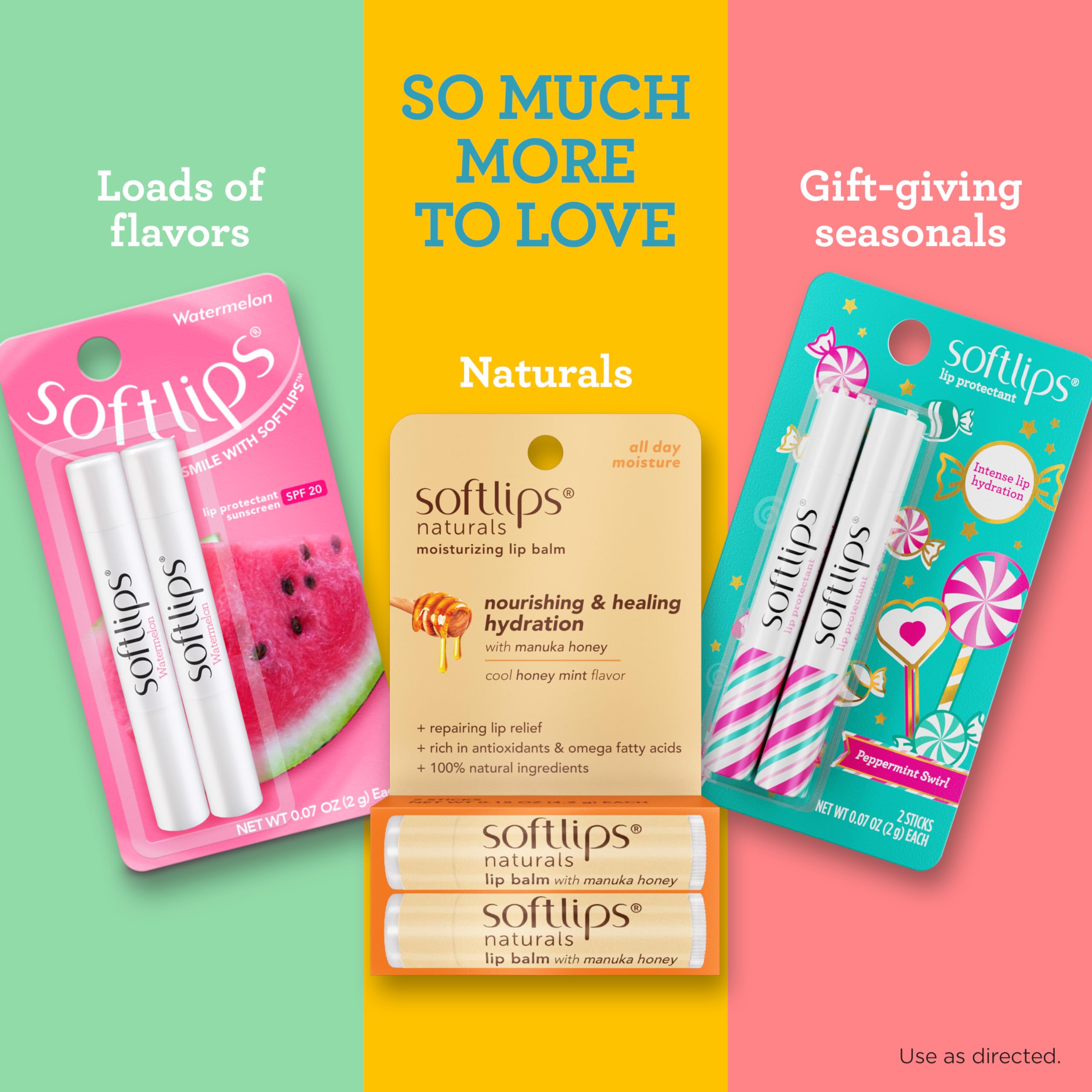 SoftLips Vanilla Lip Protectant SPF 20 – Hydrating Lip Balm (2-Pack)