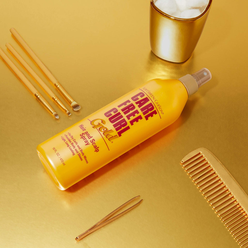 SoftSheen-Carson Care Free Curl Gold Hair and Scalp Spray – 16 oz | Curl Refresh & Moisture