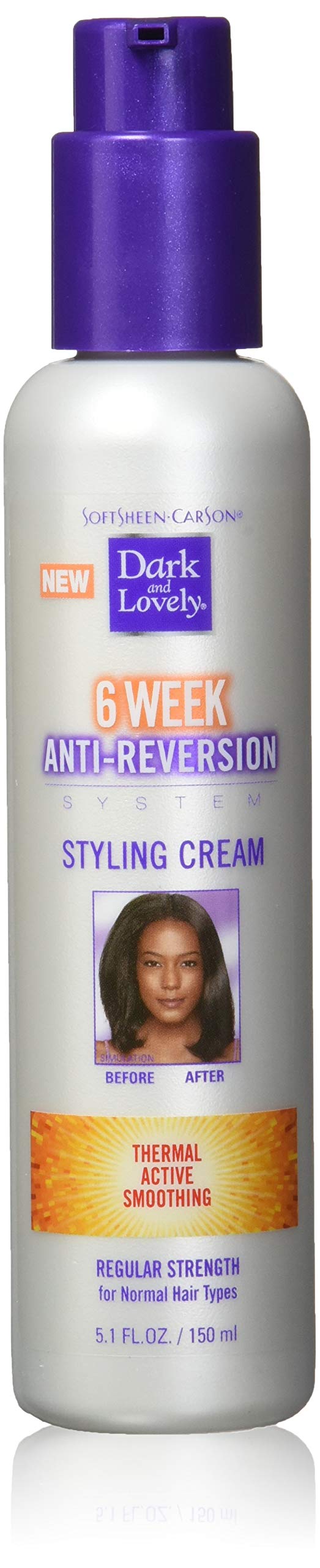 SoftSheen Dark & Lovely 6 Week Anti-Reversion Styling Cream Regular Strength, 5.1 oz – Smooth, Humidity-Resistant Finish