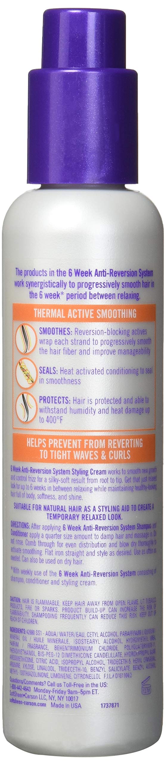 SoftSheen Dark & Lovely 6 Week Anti-Reversion Styling Cream Regular Strength, 5.1 oz – Smooth, Humidity-Resistant Finish