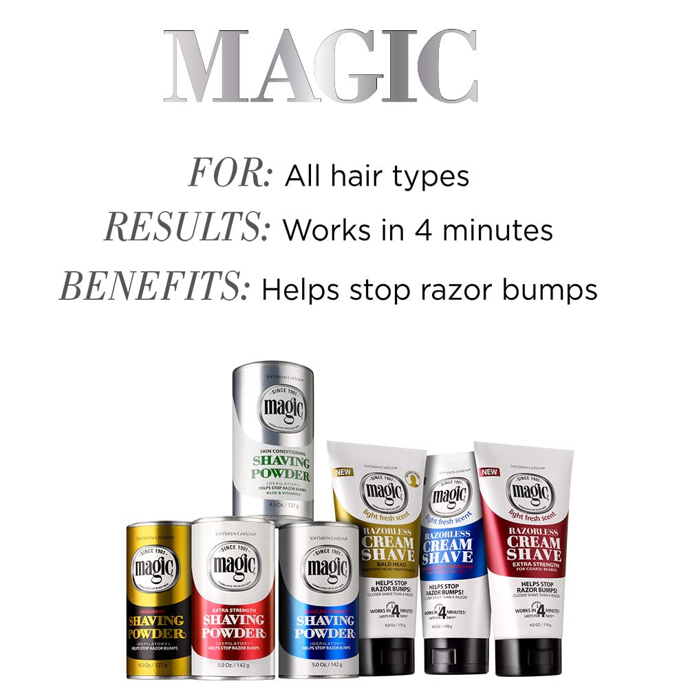 SoftSheen Magic Razorless Shaving Powder for Men – 6 Pack, 27 oz | Razorless Shave & Skin Conditioning