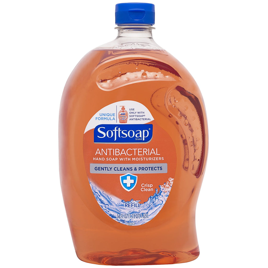 Softsoap Antibacterial Crisp Clean Hand Soap Refill, 56 oz – Moisturizing, Gentle Formula