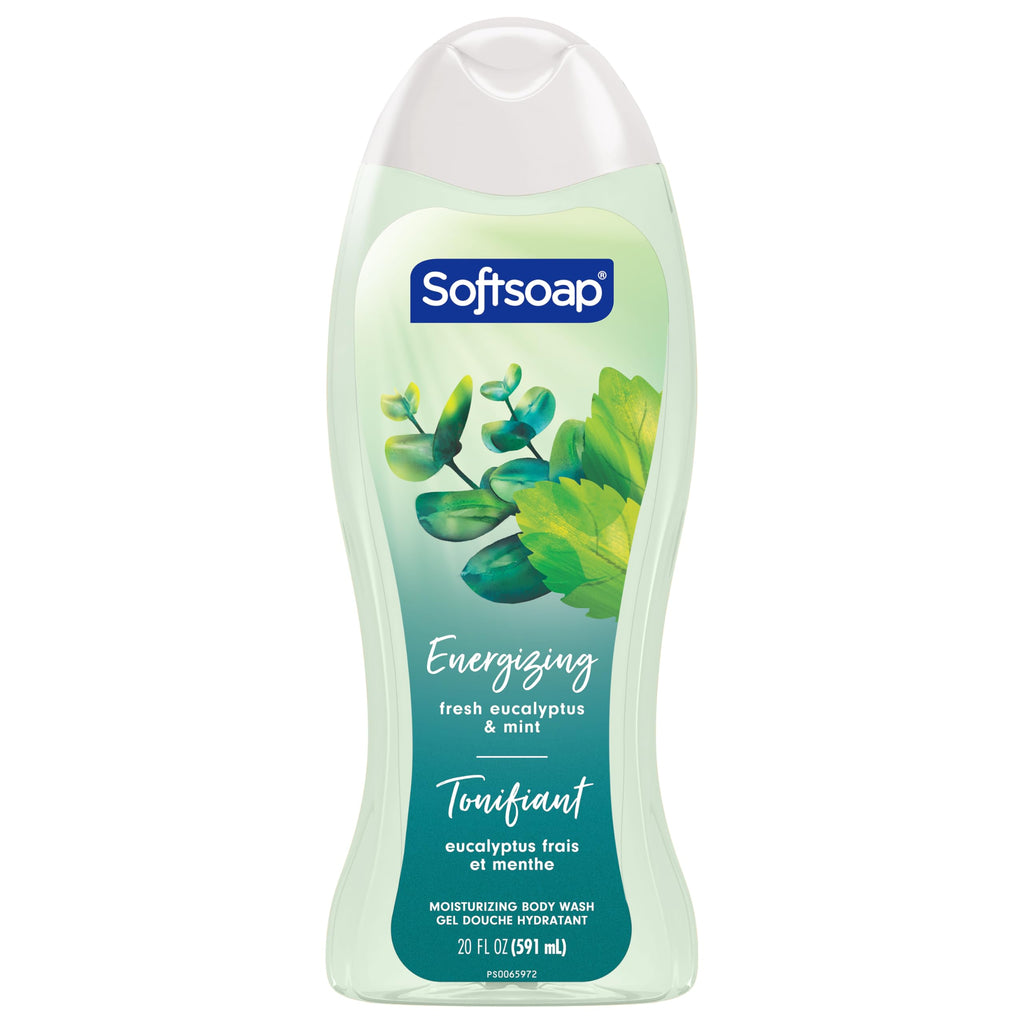 Softsoap Eucalyptus & Mint Body Wash – Moisturizing 4-Pack, 20 oz each
