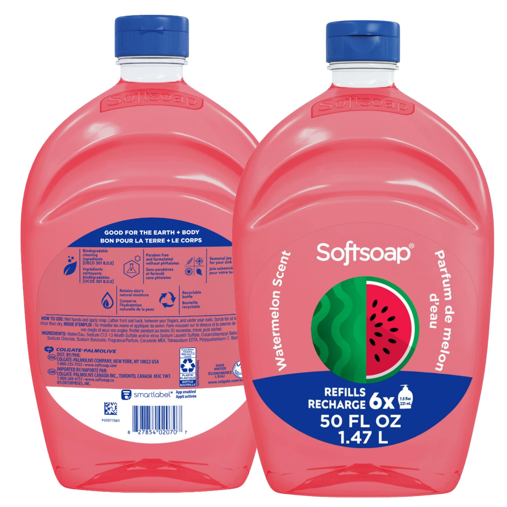 Softsoap Limited Edition Watermelon Refill Bottles – 100 FL OZ Total (2x50)