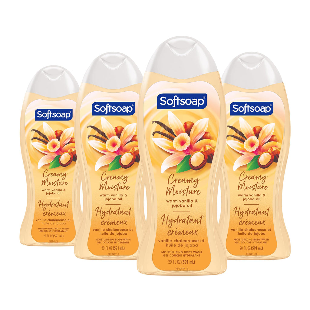 Colgate Softsoap Moisturizing Body Wash with Vanilla & Jojoba Oil – 4 x 20 fl oz
