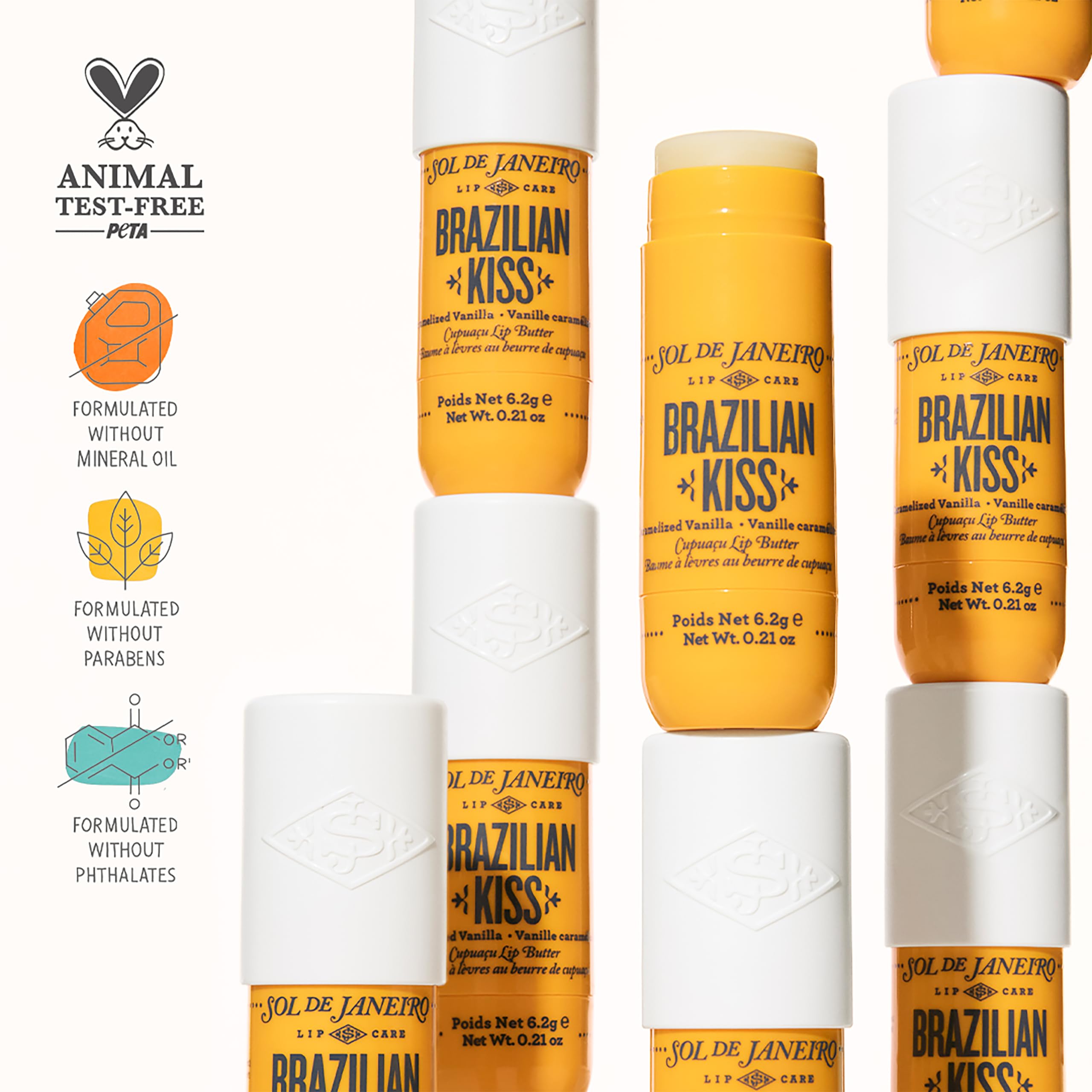Sol de Janeiro Brazilian Kiss Lip Butter Balm 3-Pack — Vegan Hydration