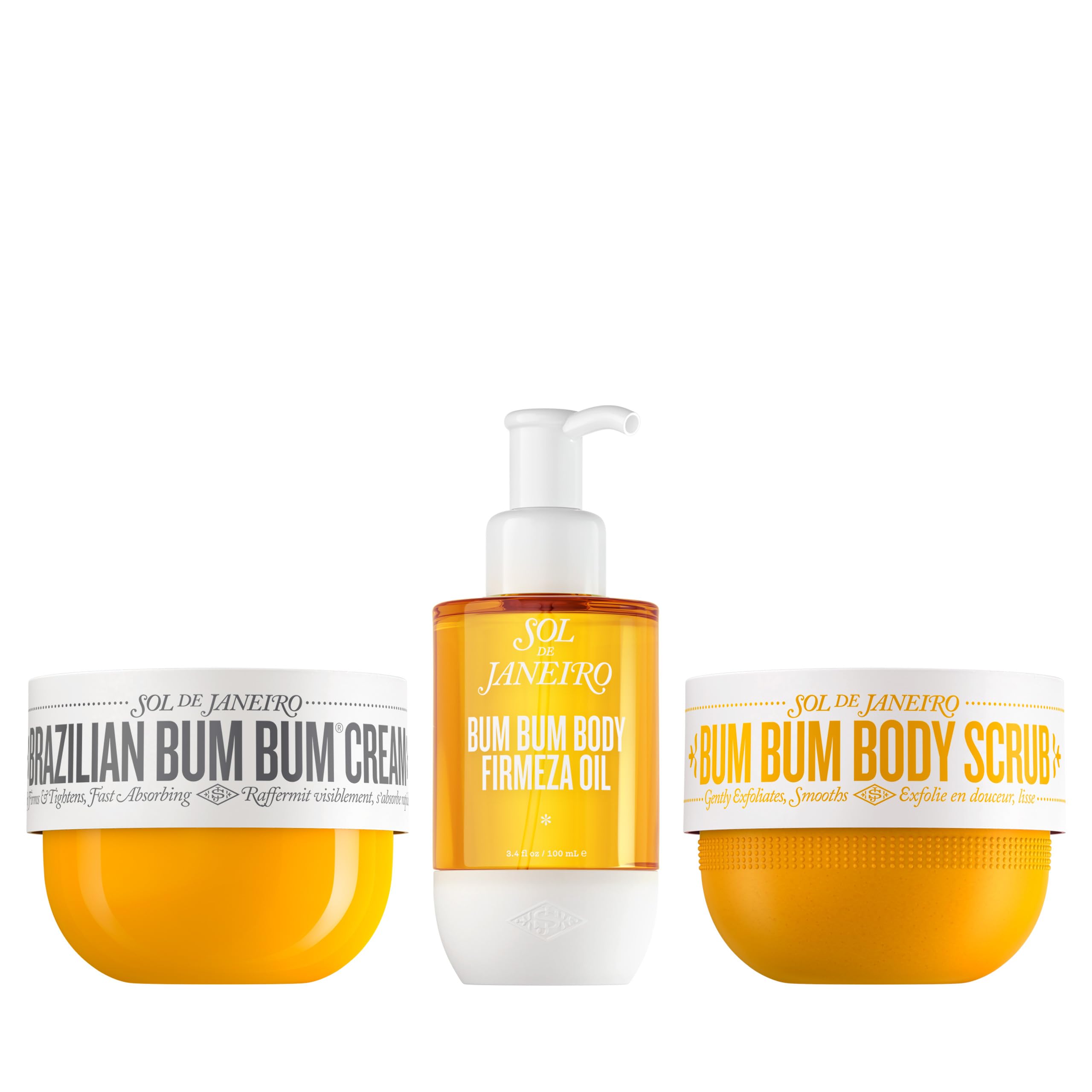 Sol de Janeiro Bum Bum Bundle: Cream, Scrub & Oil – Ultimate Firming Ritual (Amazon Exclusive)
