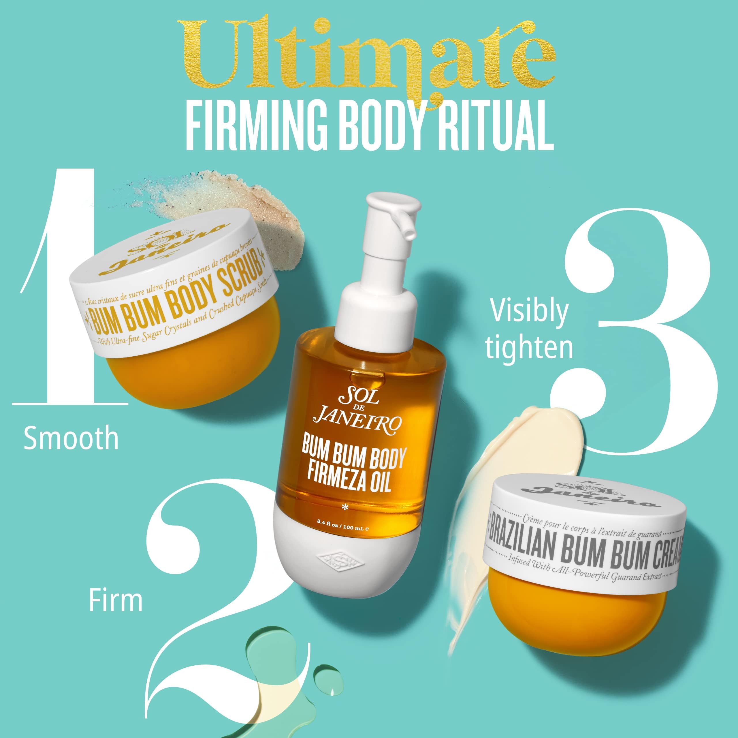 Sol de Janeiro Bum Bum Bundle: Cream, Scrub & Oil – Ultimate Firming Ritual (Amazon Exclusive)
