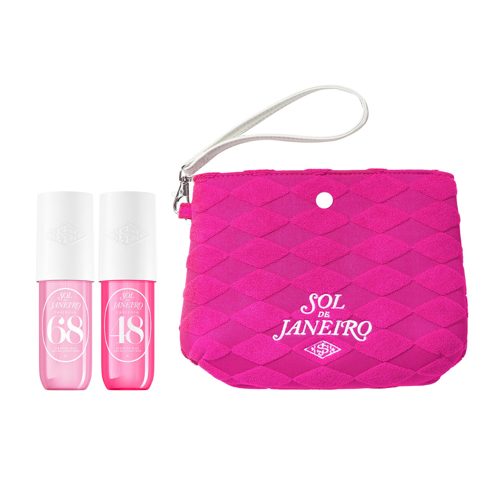Sol de Janeiro Valentine Gift Set: Cheirosa 68 & Cheirosa 48 Travel Mists + Pink Wristlet
