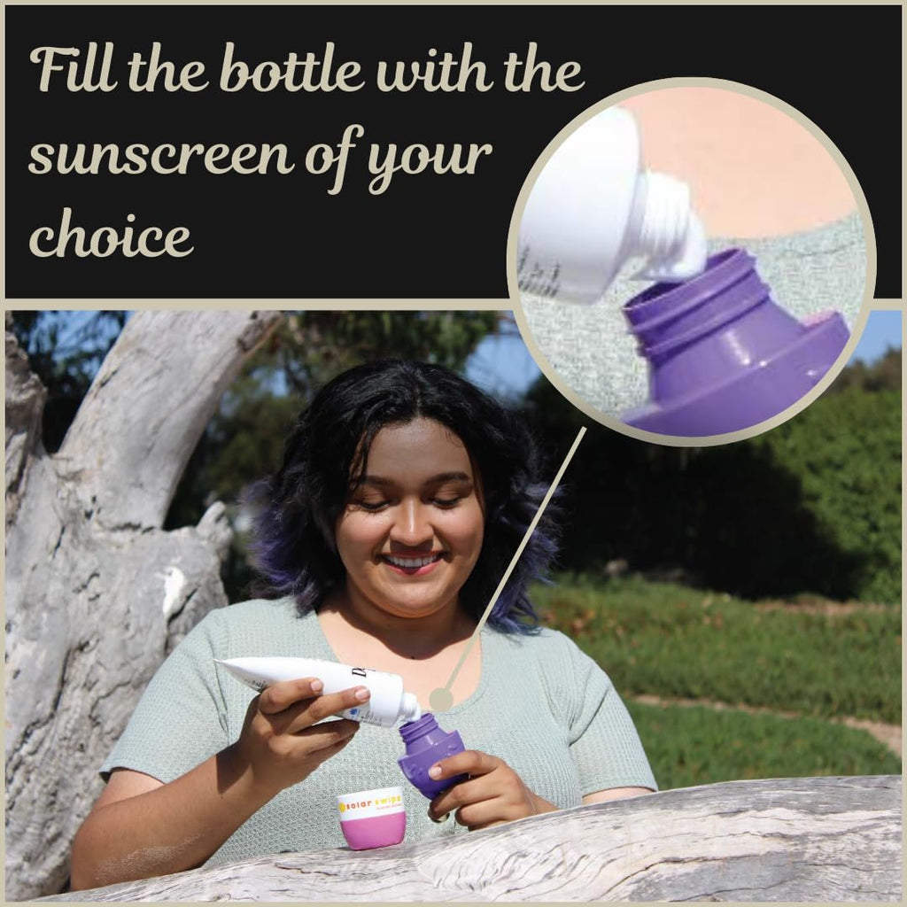 Solar Swipe Sunscreen Applicator for Kids & Adults — Portable, Mess-Free On-The-Go (Blue Green)