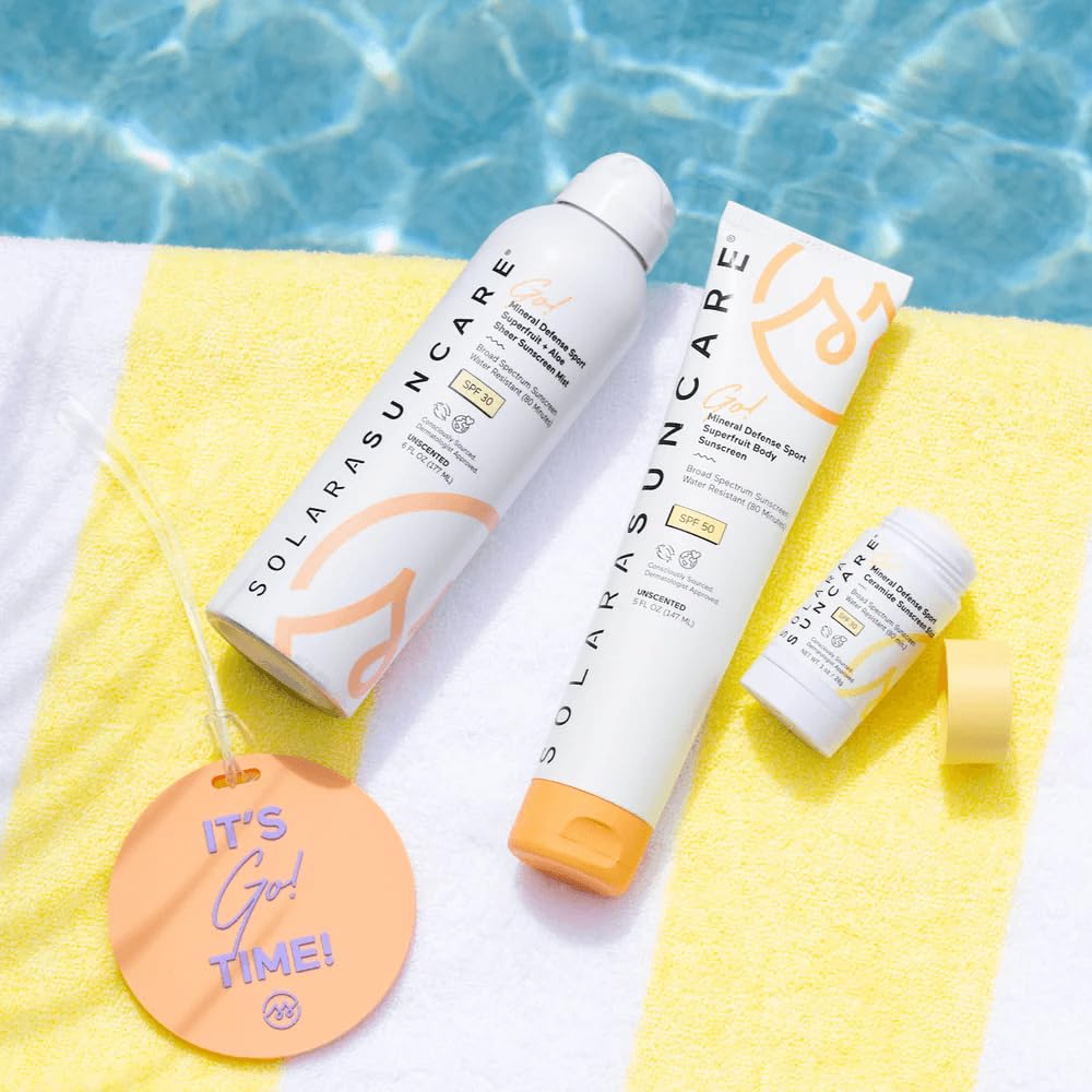 Solara Suncare Go! Mineral Defense SPORT SPF 30 Sheer Sunscreen Mist | EWG Verified, Vegan, Reef Friendly