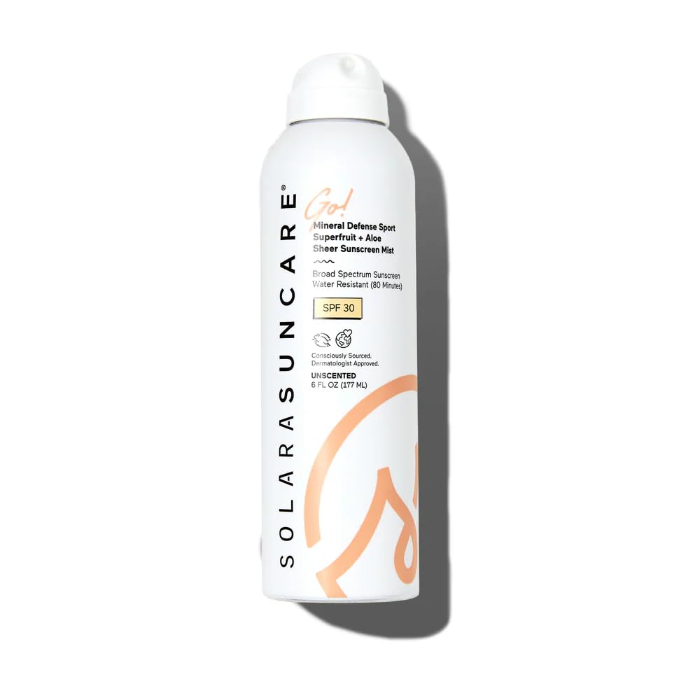 Solara Suncare Go! Mineral Defense SPORT SPF 30 Sheer Sunscreen Mist | EWG Verified, Vegan, Reef Friendly