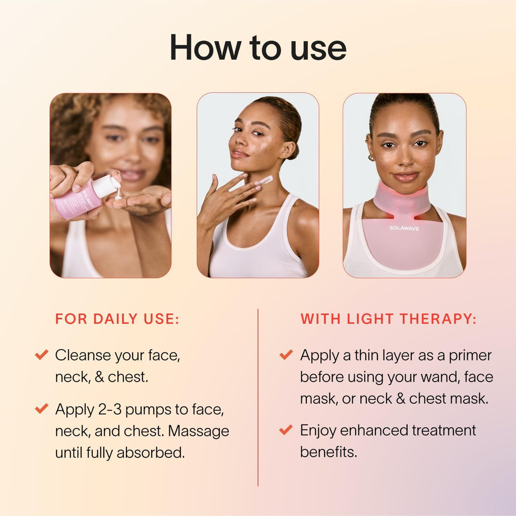 Solawave LightBoost Red Light Serum for Face & Neck | Pairs with Beauty Wand & Microcurrent Devices