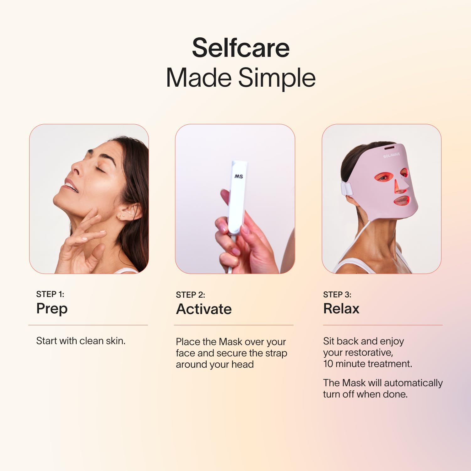 Solawave Red Light Therapy Mask for Face | 10-Min Anti-Aging Treatment – Rechargeable & Portable