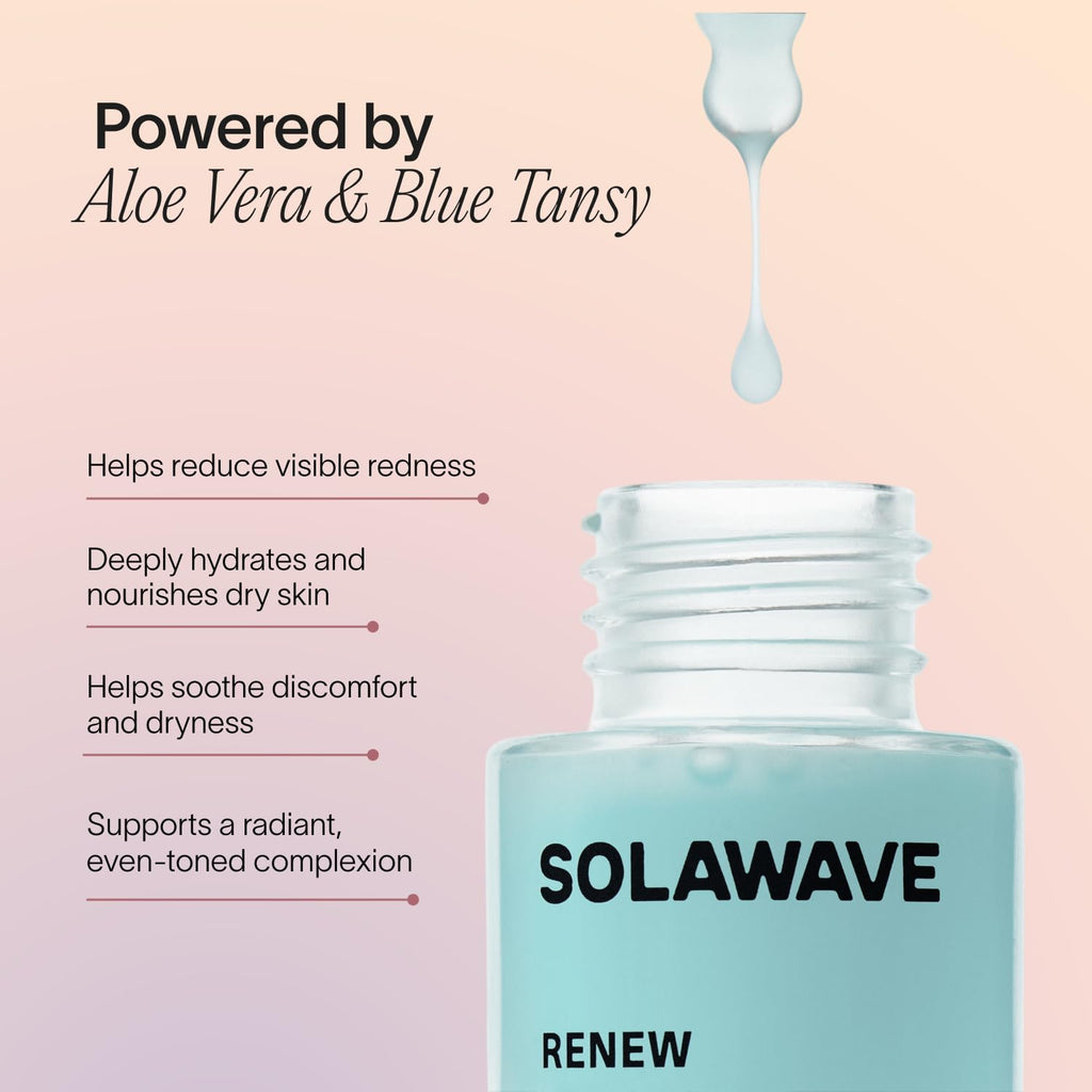 Solawave Renew Complex Serum for Face & Neck — Red Light Therapy Activation (2 Pack, 1 oz)