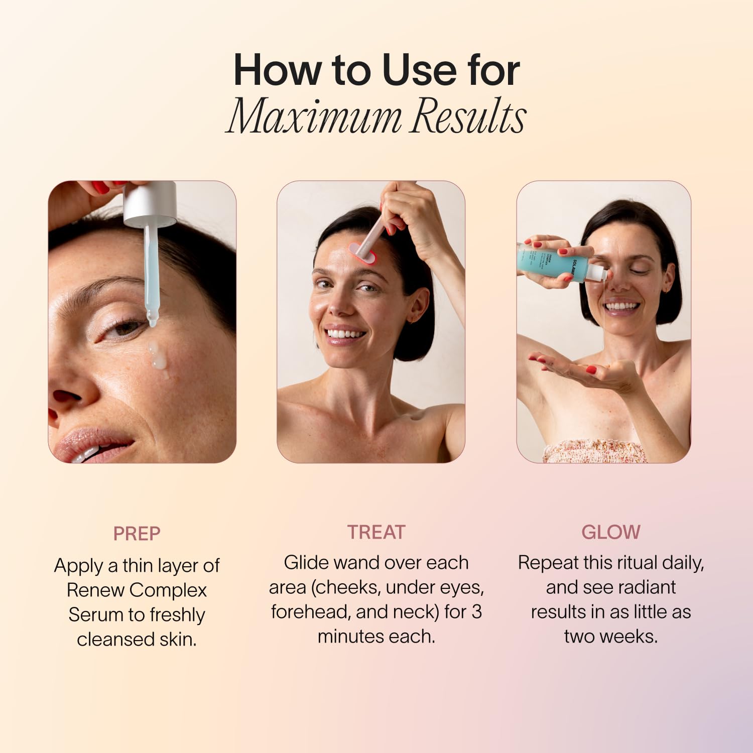 Solawave Renew Complex Serum for Face & Neck — Red Light Therapy Activation (2 Pack, 1 oz)