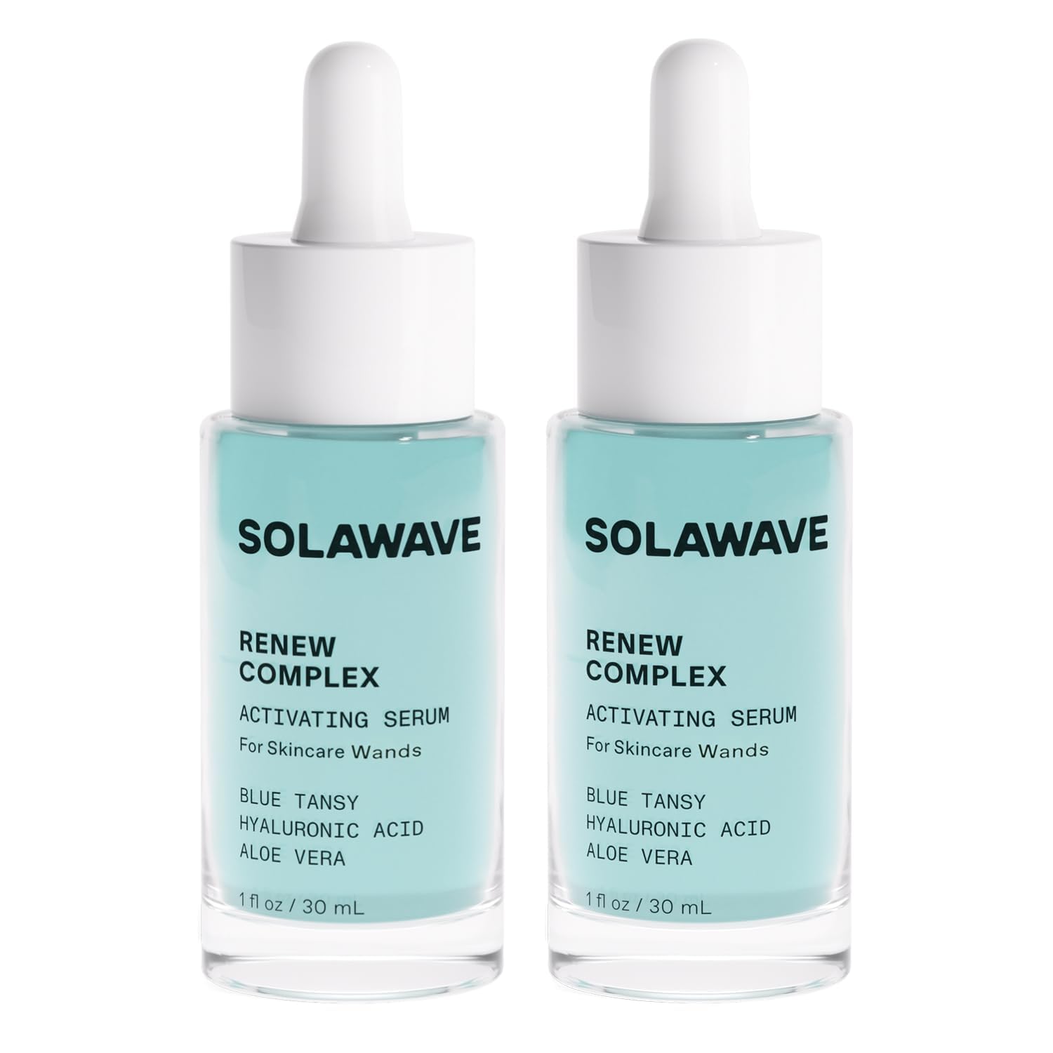 Solawave Renew Complex Serum for Face & Neck — Red Light Therapy Activation (2 Pack, 1 oz)