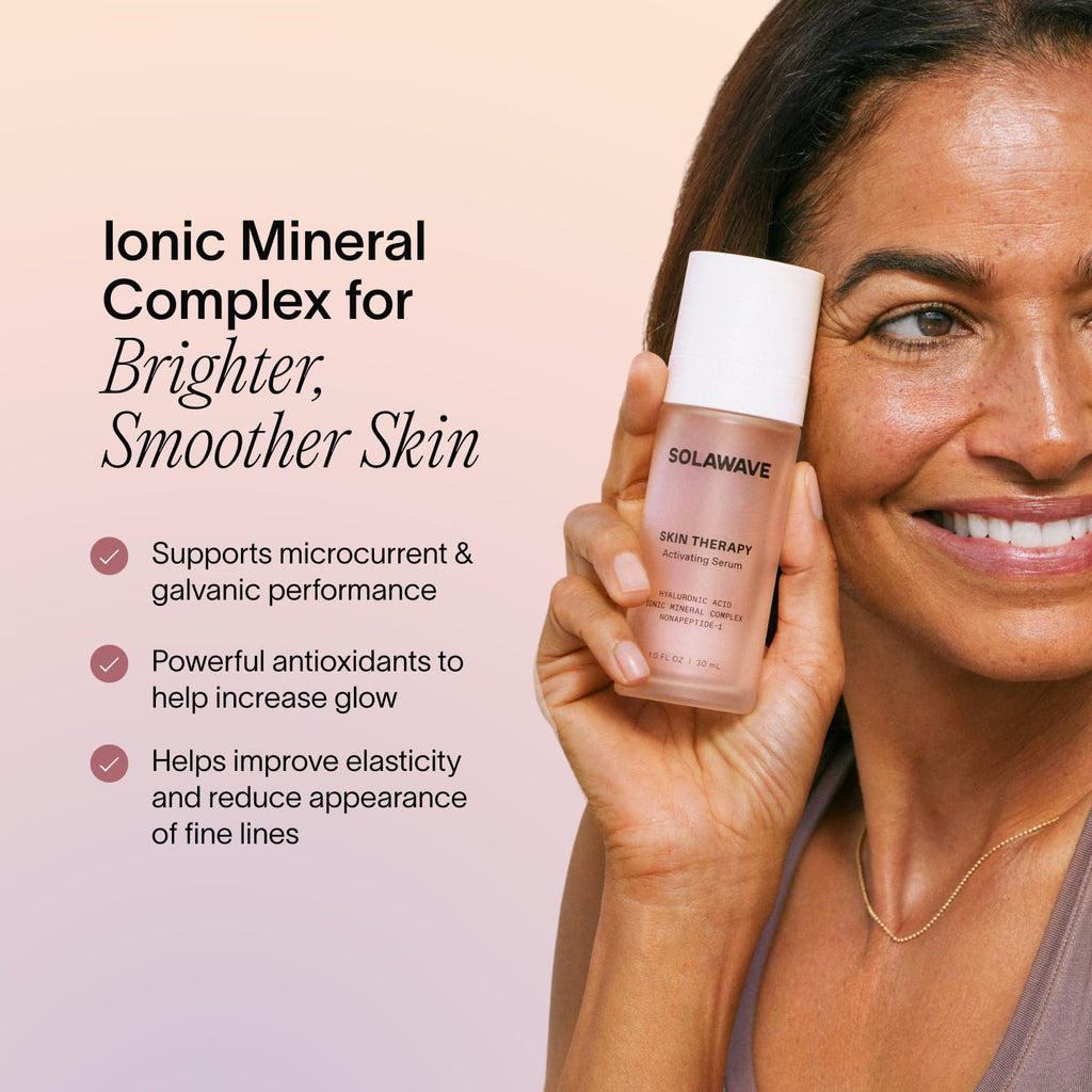 Solawave Wand Skin Therapy Activating Serum | Hyaluronic Acid & Peptides for Hydration, Glow