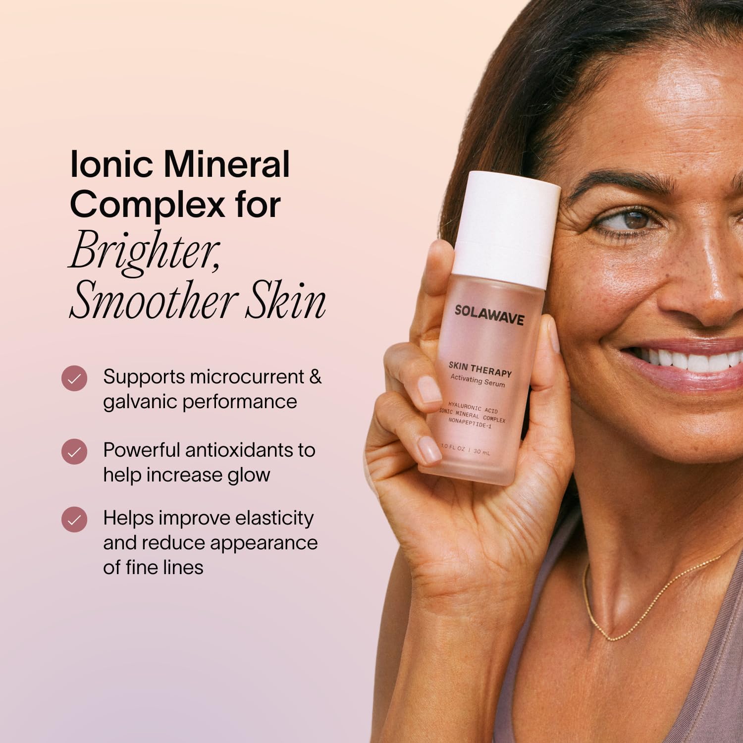 Solawave Wand Skin Therapy Activating Serum | Hyaluronic Acid & Peptides for Hydration, Glow