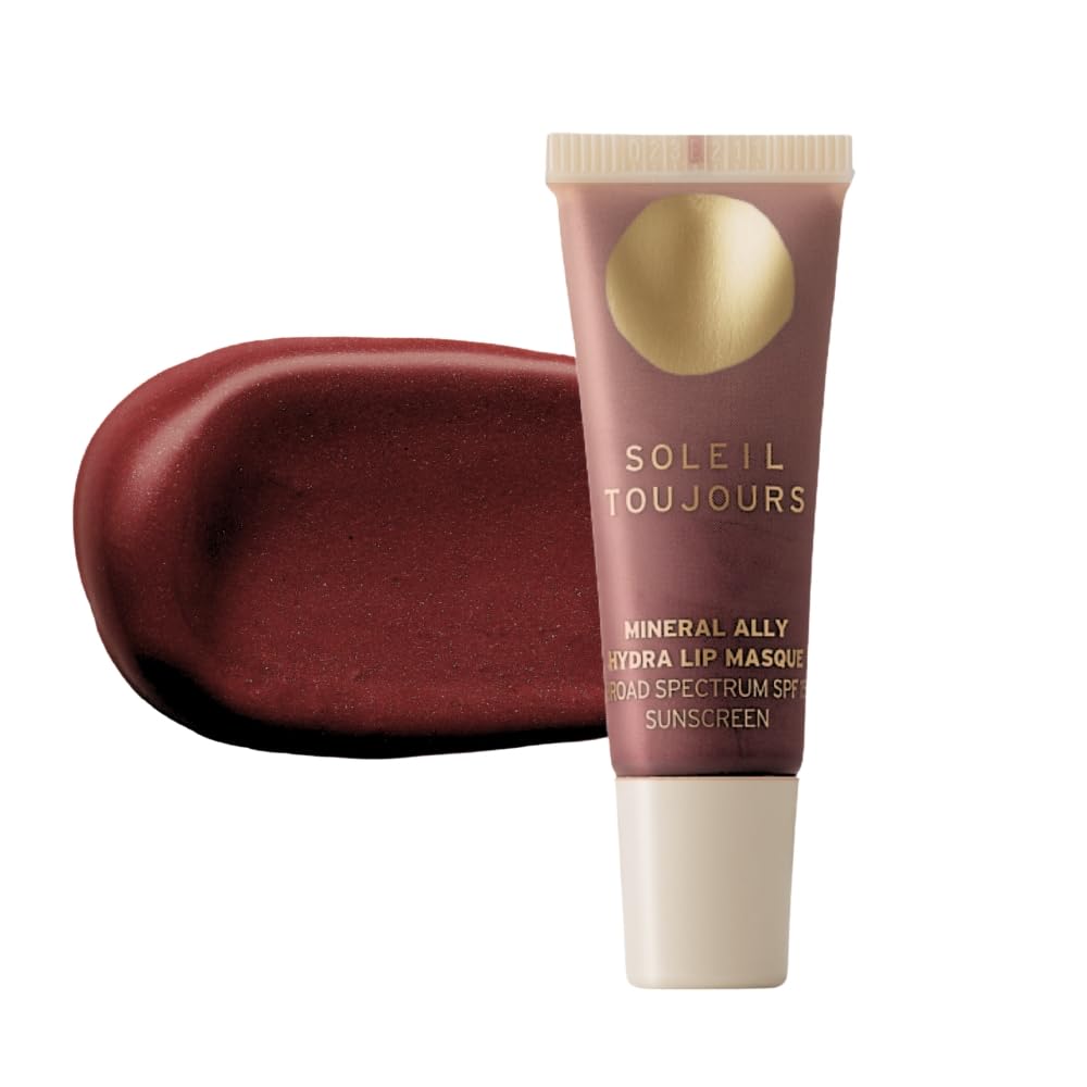Soleil Toujours EcoSun Complex Mineral Lip Mask SPF 30 – Peptide-Infused Lip Treatment for Hydration, Collagen Support & Clear Mineral SPF