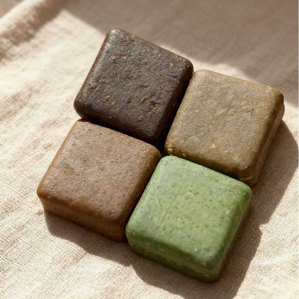 Solid Shampoo Bar Pine Needle Mint Ginger – 4-in-1 Plant-Based, 4-Pack